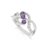 natural amethyst infinity promise rings in sterling silver